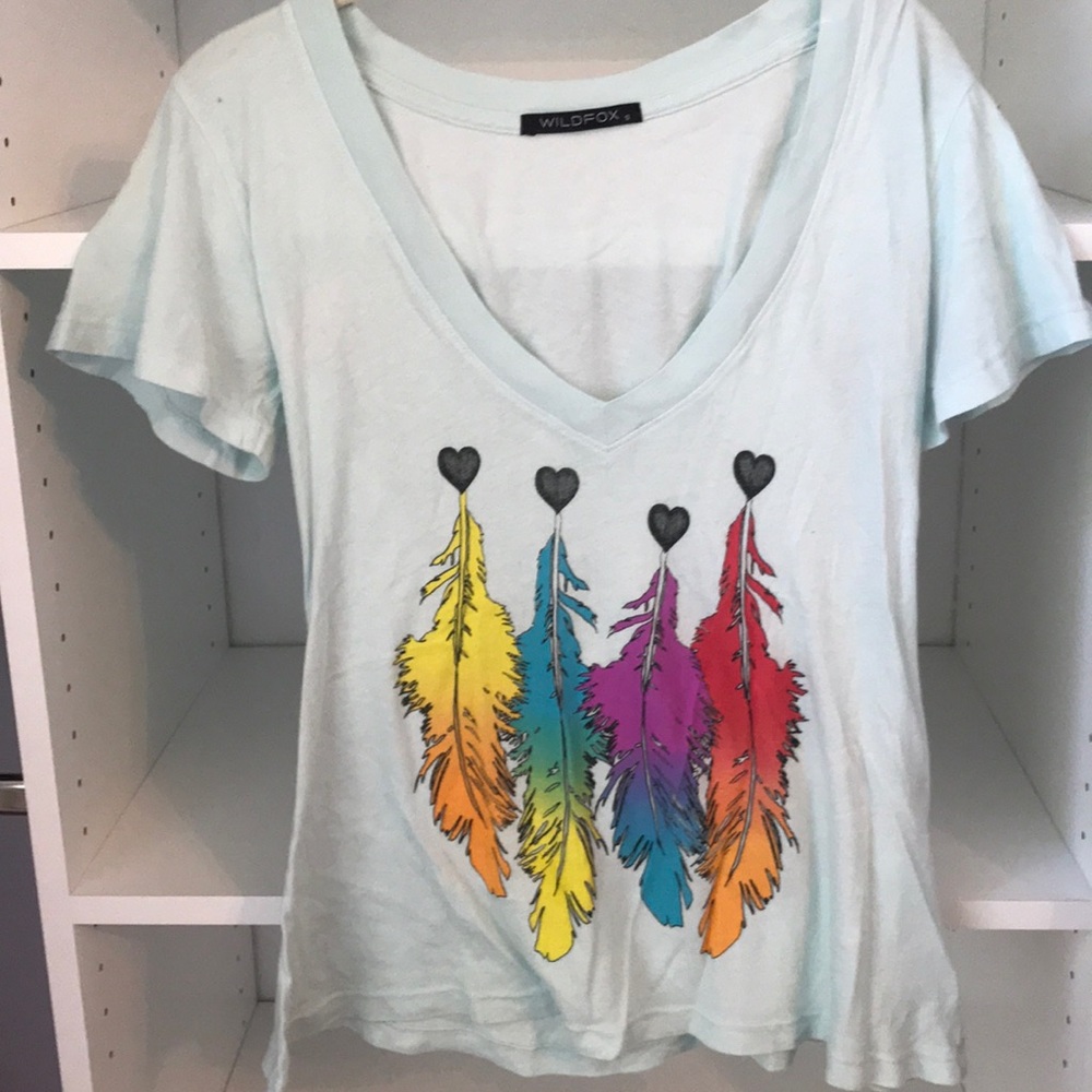 Wildfox rainbow dreamcatcher feather tee